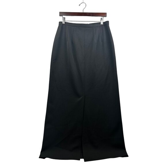 TALBOTS Womens Blk Stretch Maxi Pencil‎ Skirt Quiet Office Power Minimalist Sz 8 - Picture 2 of 7